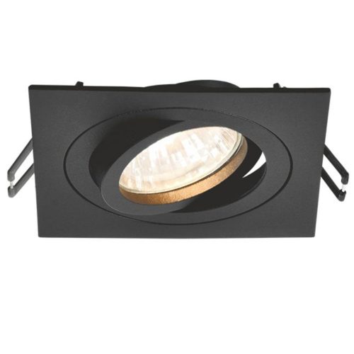 Süllyesztett mennyezeti lámpatest halogén GU10 VIDEX fekete négyzet mozgatható