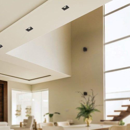 Süllyesztett mennyezeti lámpatest, halogén GU10 VIDEX fekete négyzet