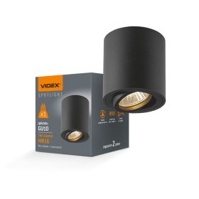  Felületre szerelhető HALOGÉN SPOT mennyezeti lámpa 1x GU10 mozgatható fekete Videx