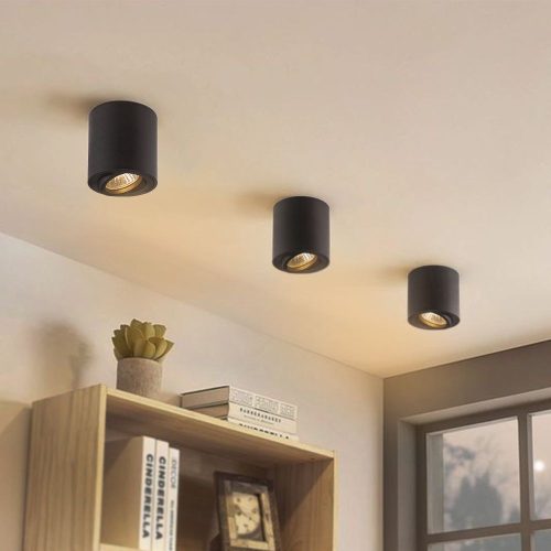 Felületre szerelhető HALOGÉN SPOT mennyezeti lámpa 1x GU10 mozgatható fekete Videx