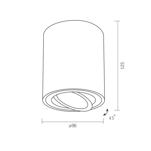 Felületre szerelhető HALOGÉN SPOT mennyezeti lámpa 1x GU10 mozgatható fehér Videx