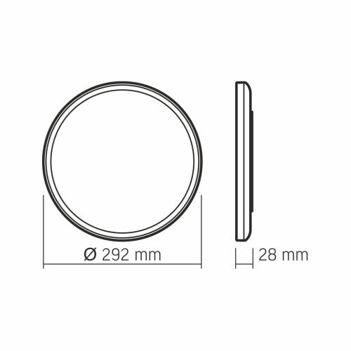 LED mennyezeti lámpa felületre szerelt 18W 2000lm 4000K semleges fehér Videx