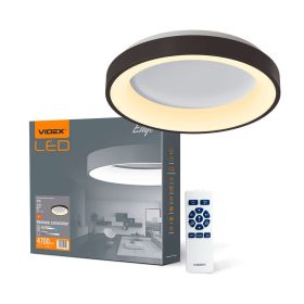   LED mennyezeti lámpa, felületre szerelt 72W 7500lm 2700-6000K CCT szabályozható fekete + EDGE Videx távirányító