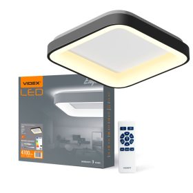   LED mennyezeti lámpa, felületre szerelt 72W 7500lm 2700-6000K CCT fekete szabályozható + EDGE Videx távirányító