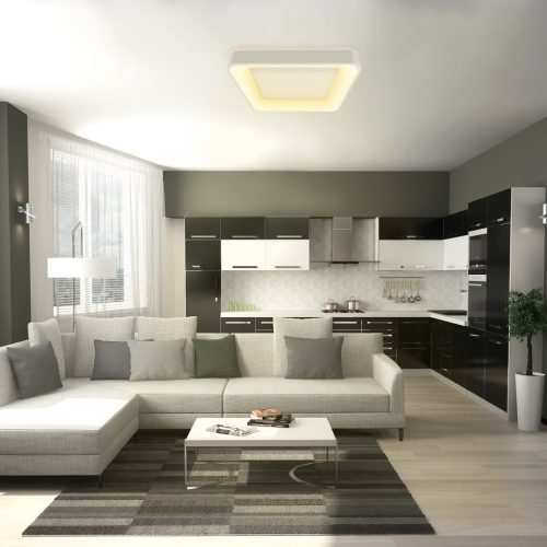 LED mennyezeti lámpa, felületre szerelt 72W 7500lm 2700-6000K CCT fehér szabályozható + EDGE Videx távirányító