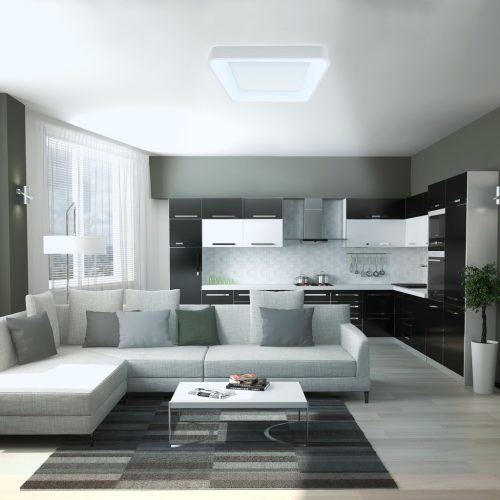 LED mennyezeti lámpa, felületre szerelt 72W 7500lm 2700-6000K CCT fehér szabályozható + EDGE Videx távirányító