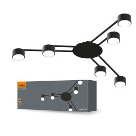 Mennyezeti lámpa csillár 6x GX53 LED Fekete Modern Videx