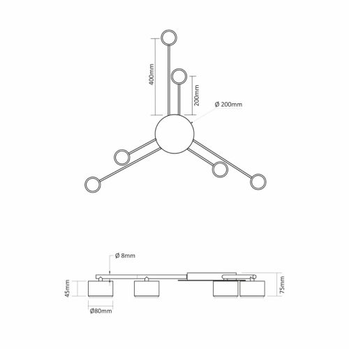 Mennyezeti lámpa csillár 6x GX53 LED Fehér Modern Videx
