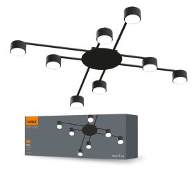   Mennyezeti lámpa csillár lámpatest 8x GX53 LED Fekete Modern Videx