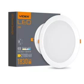  LED panel süllyesztett lámpatest 24W 2700lm 4000K semleges fehér Videx