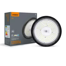   LED magasba építhető lámpa 100W 10000lm 5000K Semleges 90° IP65 IK07 mAh Függesztett fekete VIDEX