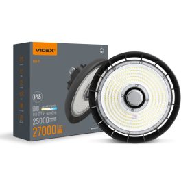   LED ipari magasbalátó lámpa 150W 25000lm 5000K semleges 90° fekete függeszték IP65 Videx