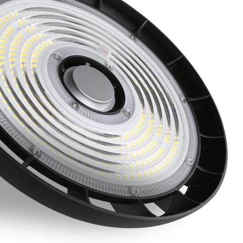 LED ipari magasbalátó lámpa 150W 25000lm 5000K semleges 90° fekete függeszték IP65 Videx