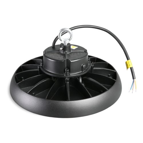 LED ipari magasbalátó lámpa 150W 25000lm 5000K semleges 90° fekete függeszték IP65 Videx