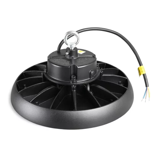 LED ipari magasbalátó lámpa 150W 25000lm 5000K semleges 90° fekete függeszték IP65 Videx