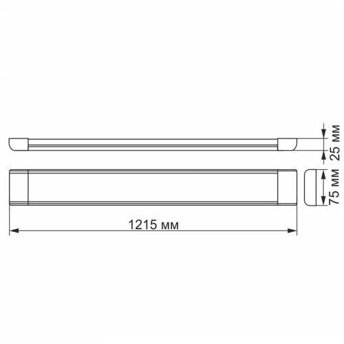 Lineáris LED lámpatest 54W 5940lm 5000K semleges fehér 120cm felületre szerelhető BATTEN Videx