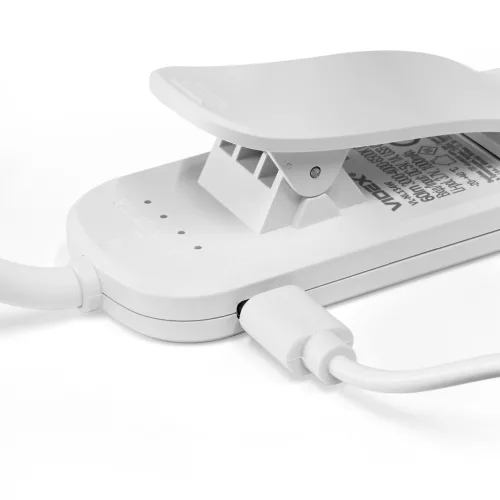 Csíptetős LED asztali olvasólámpa 0.7W 60lm CCT USB-C akkumulátoros fényerő-szabályozható fehér VIDEX