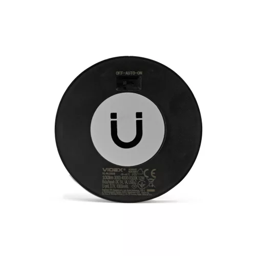 Akkumulátoros LED éjjelilámpa mozgásérzékelővel 1.2W 100lm CCT fekete kerek fényerő-szabályozható 1000mAh USB-C VIDEX