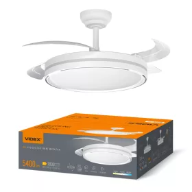   Mennyezeti ventilátor 106cm lámpa mennyezeti plafon LED 60W 5400lm 3000-6500K CCT távirányítóval fehér Videx
