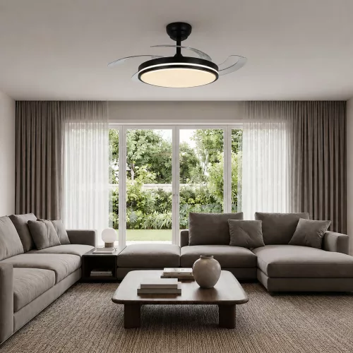 Mennyezeti ventilátor 106cm lámpa mennyezeti plafon LED 60W 5400lm 3000-6500K CCT távirányítóval fehér Videx