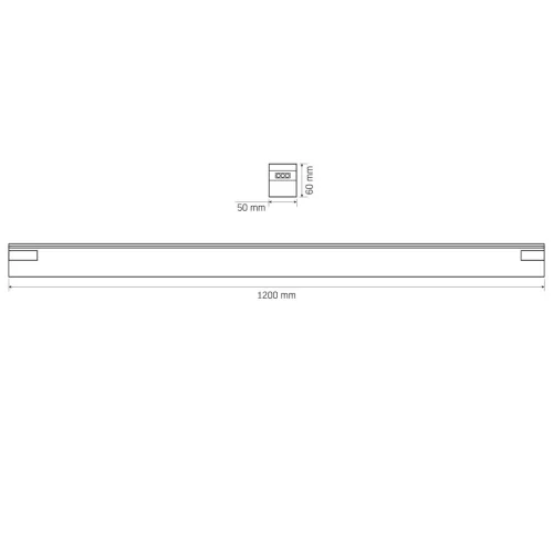 Felületre szerelhető lineáris LED mennyezeti lámpa 120cm 40W 5600lm 4000-6500K CCT 96° fekete VIDEX