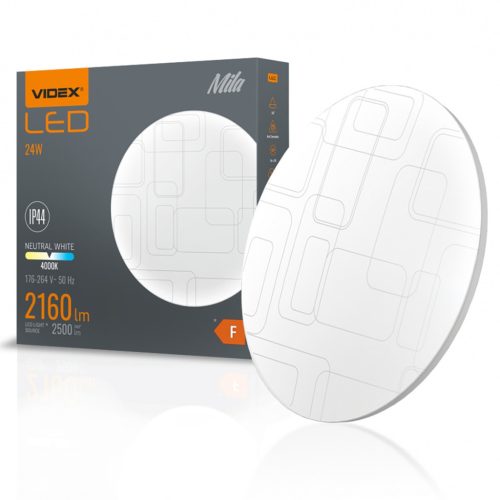 LED mennyezeti lámpa, felületre szerelt 24W 2160lm 4000K semleges MILA VIDEX
