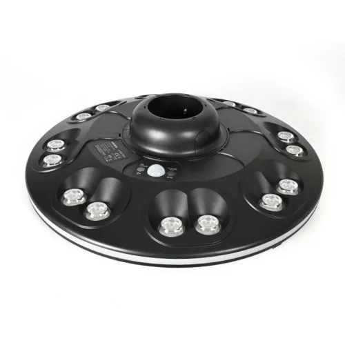 Napelemes LED utcai kerti lámpa mozgásérzékelővel 15W 1400lm 3000K-5000K CCT fekete VL-GLSO-1254-S Videx