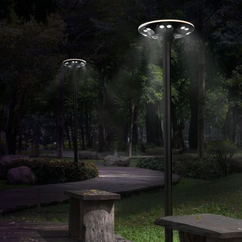 Napelemes LED utcai kerti lámpa mozgásérzékelővel 15W 1400lm 3000K-5000K CCT fekete VL-GLSO-1254-S Videx