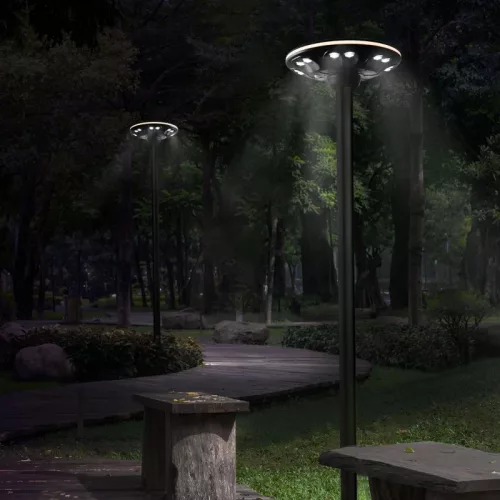 Napelemes LED utcai kerti lámpa mozgásérzékelővel 15W 1400lm 3000K-5000K CCT fekete VL-GLSO-1254-S Videx