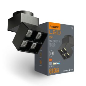   LED mágneses sínlámpa 7.5W 610lm 4000K Semleges CRI90 36° Fekete VIDEX