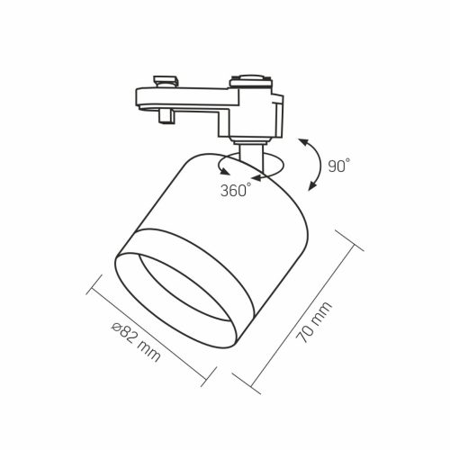 Spotlámpa GX53 sínhez, fekete Videx