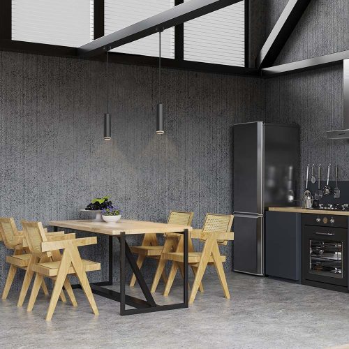 Mennyezeti függesztett lámpa SPOT 1x GU10 Fekete TATUM Videx