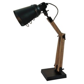   E14 loft ipari retro Volteno íróasztal és asztali lámpa, fa + fém