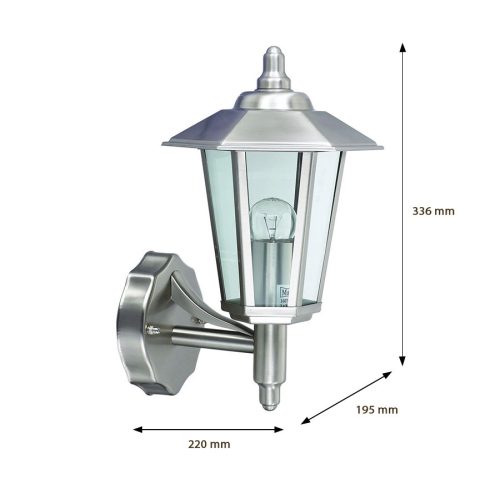 Kerti lámpa LED fali lámpa JUPITER E27 Top Lantern Silver Volteno