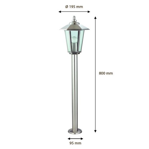 Kültéri LED kerti lámpa JUPITER E27 oszlop 80cm ezüst Volteno