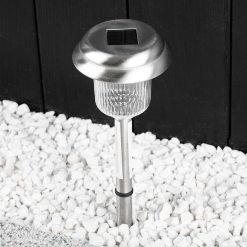 LED SOLAR kerti lámpa, króm, 6000K, hideg fehér, 41cm