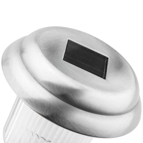 LED SOLAR kerti lámpa, króm, 6000K, hideg fehér, 41cm