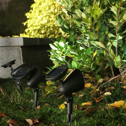 LED napelemes kerti lámpa, fekete, irányított, 6500K, hideg