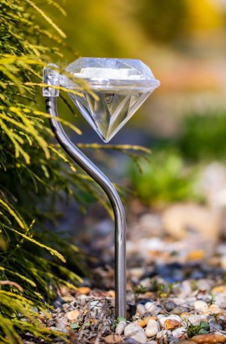 DIAMENT króm RGB napelemes LED kerti lámpa