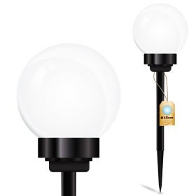   LED napelemes kerti lámpa fehér és fekete KULA 15cm beágyazott 6500K hideg