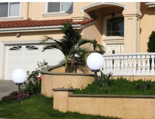 LED napelemes kerti lámpa fehér és fekete KULA 15cm beágyazott 6500K hideg