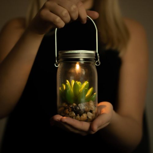 LED napelemes kerti lámpa akasztós tégely kertbe 13,5 cm VO1925 VOLTENO