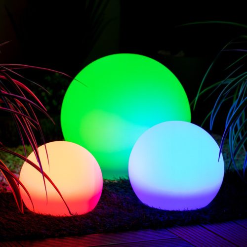 Kerti labda SOLÁR LÁMPA a kertbe TERRESTRIAL LED RGB 30cm + távirányító