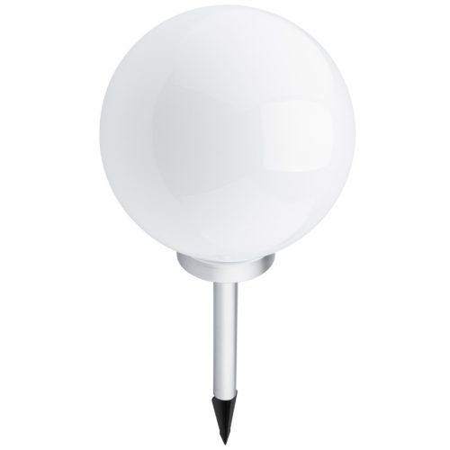 LED napelemes kerti lámpa süllyesztett RGB gömb 30cm fehér és ezüst + VOLTENO távirányító