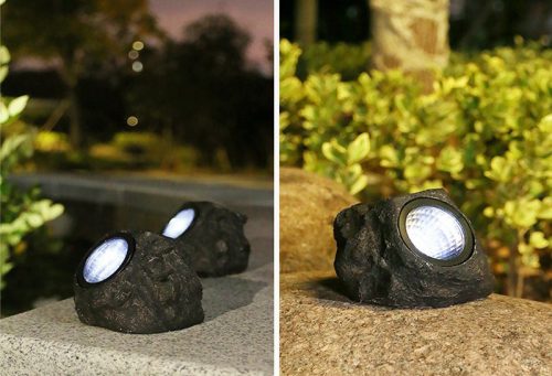 SOLAR STONE LED kerti lámpa 6500K kőutánzat