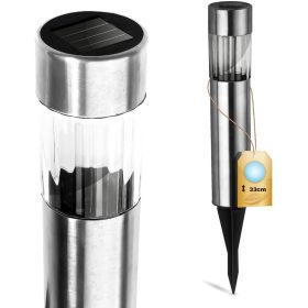   LED napelemes kerti lámpa, beépített TUBA, rozsdamentes acél