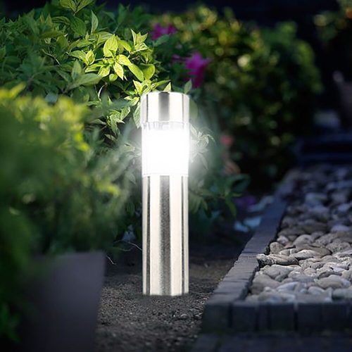 LED napelemes kerti lámpa, beépített TUBA, rozsdamentes acél