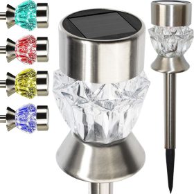 LED napelemes kerti lámpa, beágyazott CRYSTAL RGB