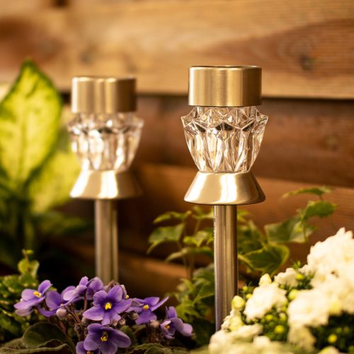 LED napelemes kerti lámpa, beágyazott CRYSTAL RGB