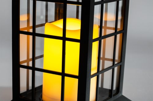 LED Napelemes Kerti Lámpás Függő Lámpás 32cm Fekete